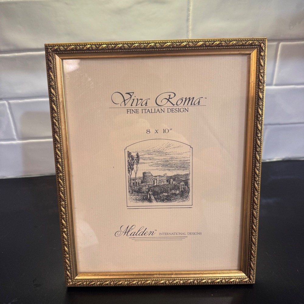 Malden Picture Frame 8x10 Gold Viva Roma Fine Italian Design Ornate Rope Border